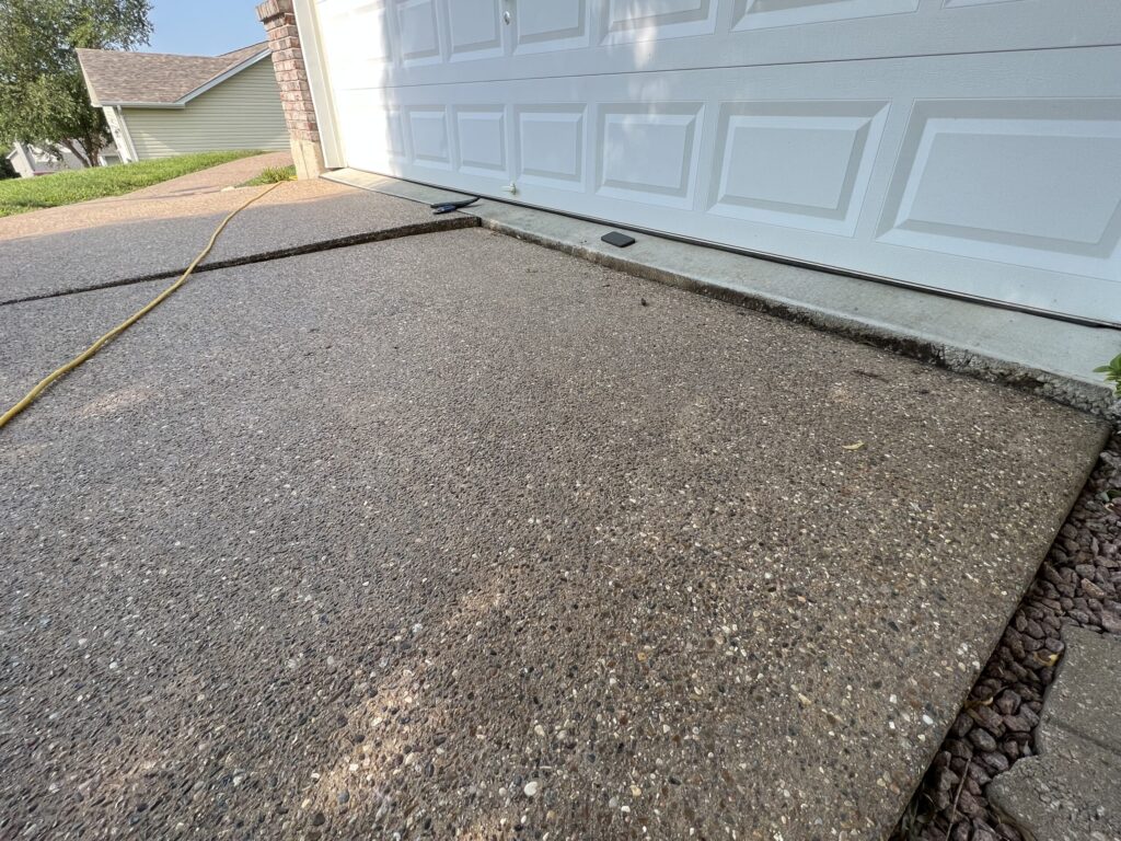 Exposed Aggregate Driveway Pad Before
