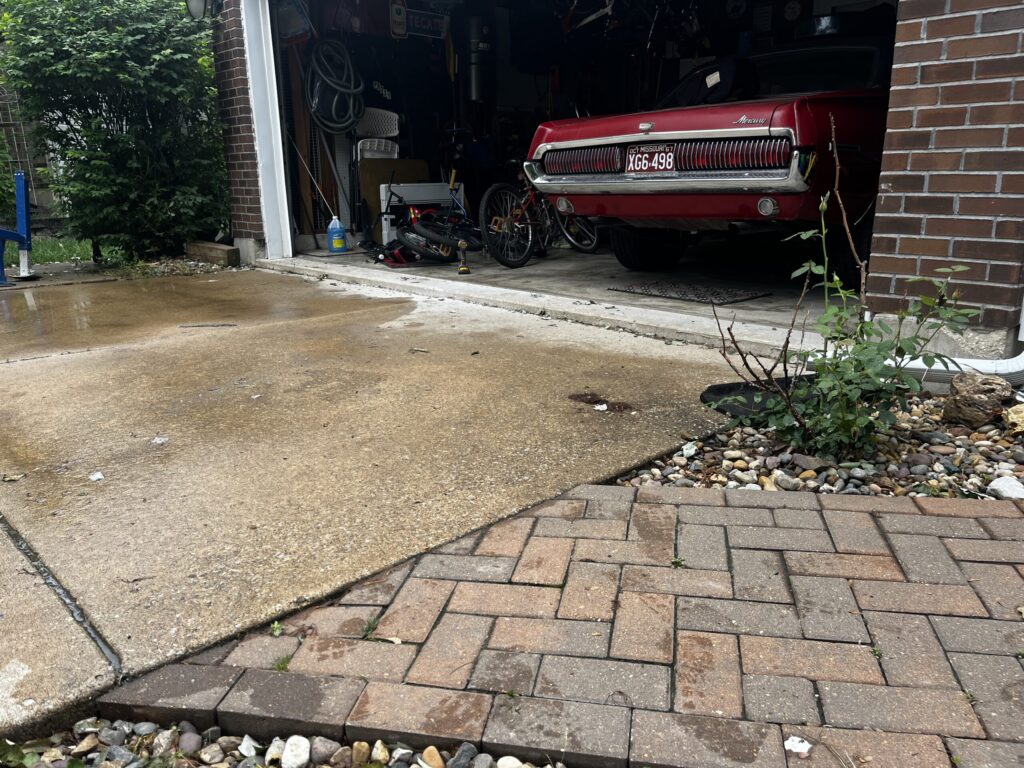 Driveway and Sidewalk With Pavers - Before