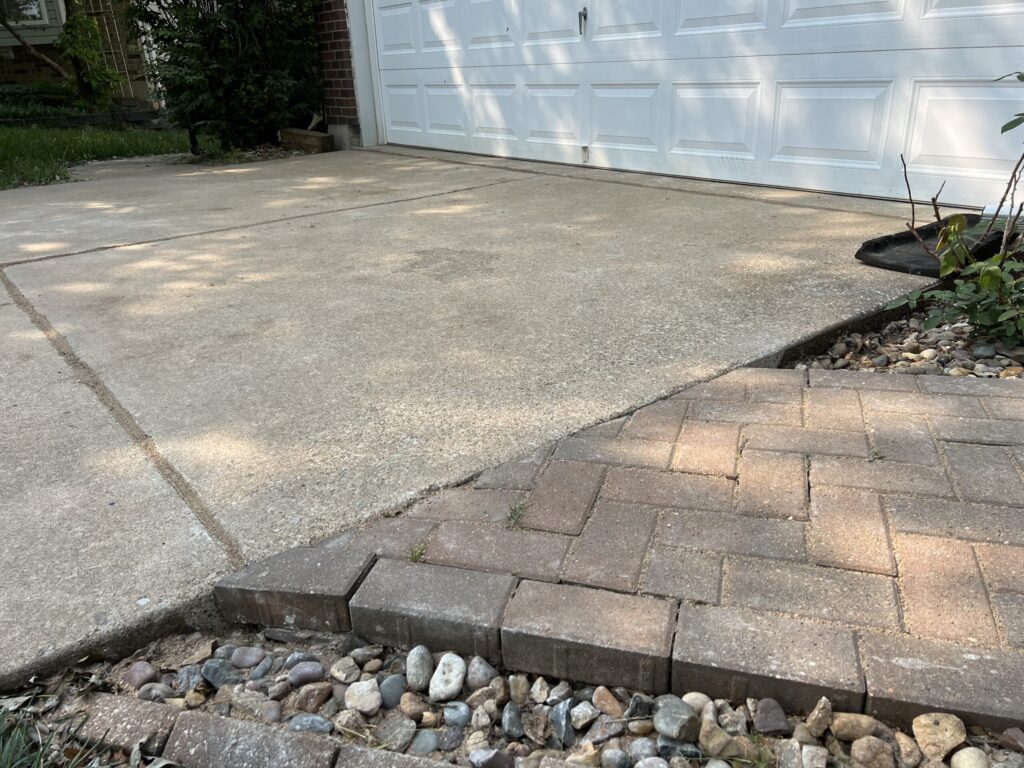 Driveway and Sidewalk With Pavers - After