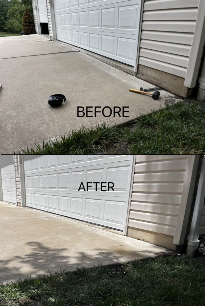 3 Driveway Pads Lifted with Our Polyjack System