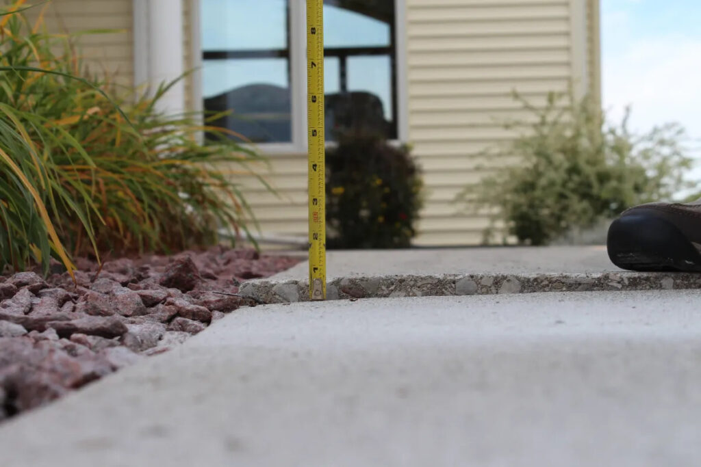 Measuring Tape in Concrete Before